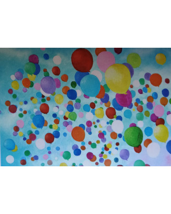 Postal con diseño de globos | Detalles coloridos - La estantería