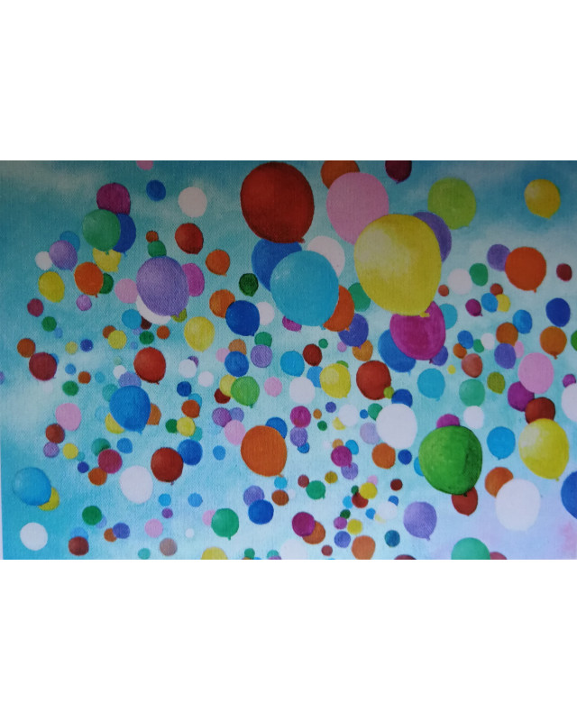Postal con diseño de globos | Detalles coloridos - La estantería