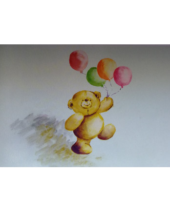 Postal con osito de peluche y globos | Ideal para niños – La estantería