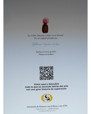 Tarjeta de felicitación mujer en balcón | Elegancia y emoción – La estantería