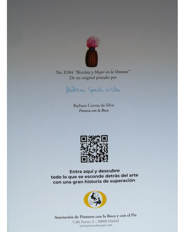Tarjeta de felicitación mujer en balcón | Elegancia y emoción – La estantería
